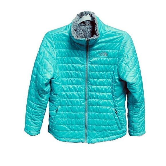 The North Face Reversible Green & Grey Mossbud Swirl Jacket Size XL (18) - Picture 1 of 8